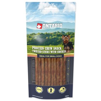 Pochoutka Ontario Protein kuře, žvýkací kroucená tyčinka 10ks 12,7cm-KS