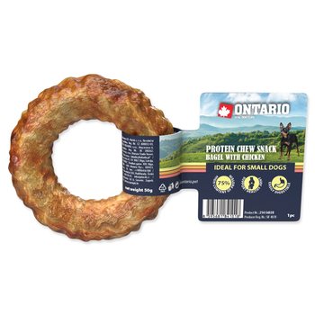 Pochoutka Ontario Protein kuře, žvýkací bagel 8,9cm-KS