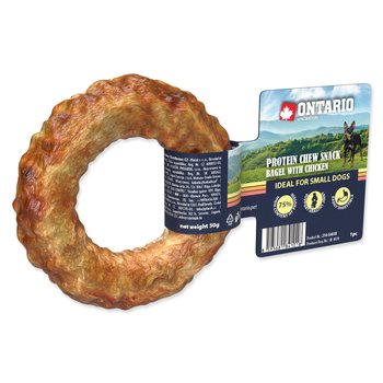 Pochoutka Ontario Protein kuře, žvýkací bagel 8,9cm-KS