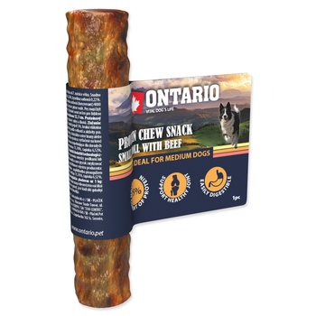 Pochoutka Ontario Protein hovězí, žvýkací rolka malá 12,7cm-KS