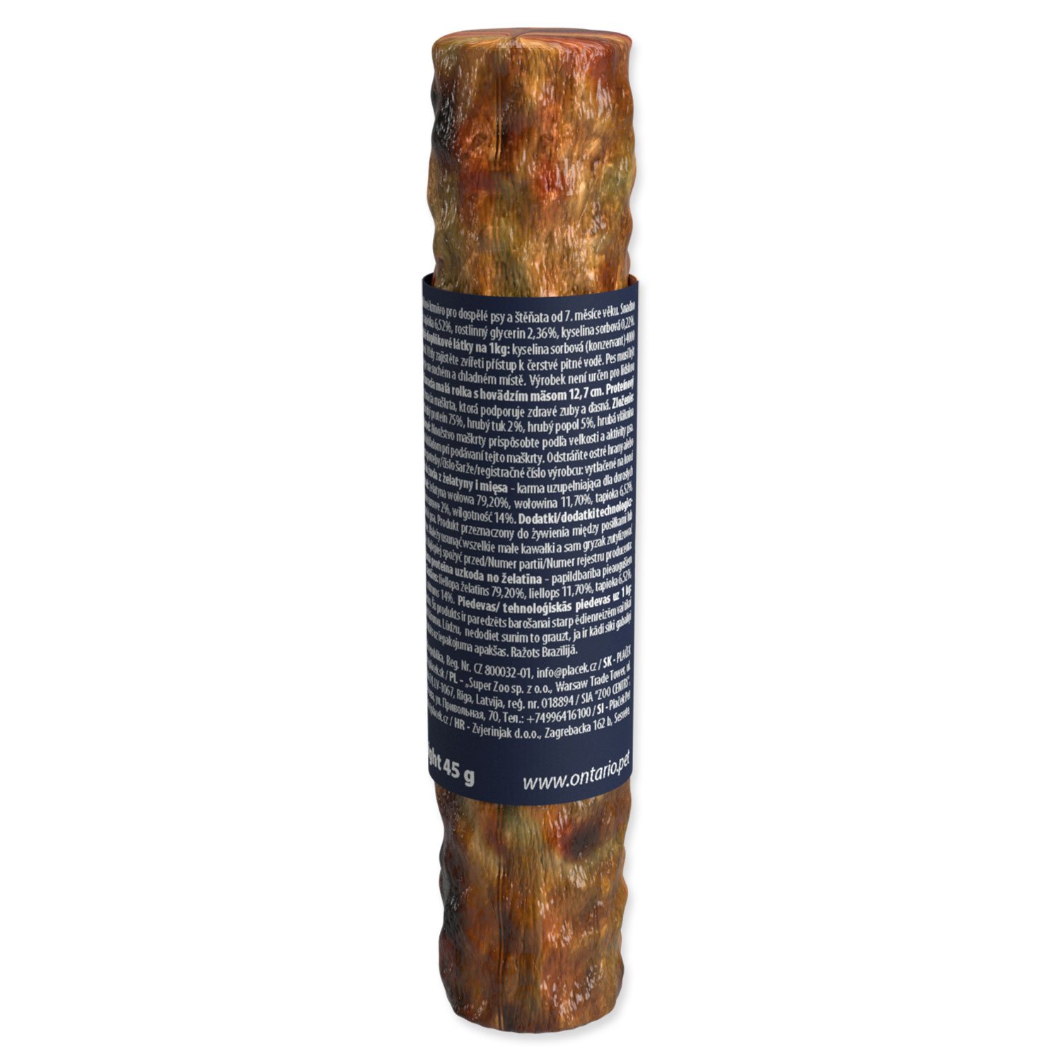 Pochoutka Ontario Protein hovězí, žvýkací rolka malá 12,7cm-KS