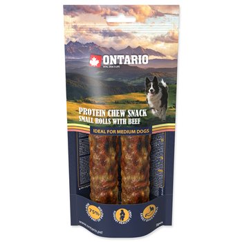 Pochoutka Ontario Protein hovězí, žvýkací rolka malá 2ks 12,7cm-KS
