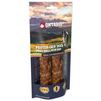 Pochoutka Ontario Protein hovězí, žvýkací rolka malá 2ks 12,7cm-KS