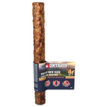 Pochoutka Ontario Protein hovězí, žvýkací rolka velká 25,4cm-KS