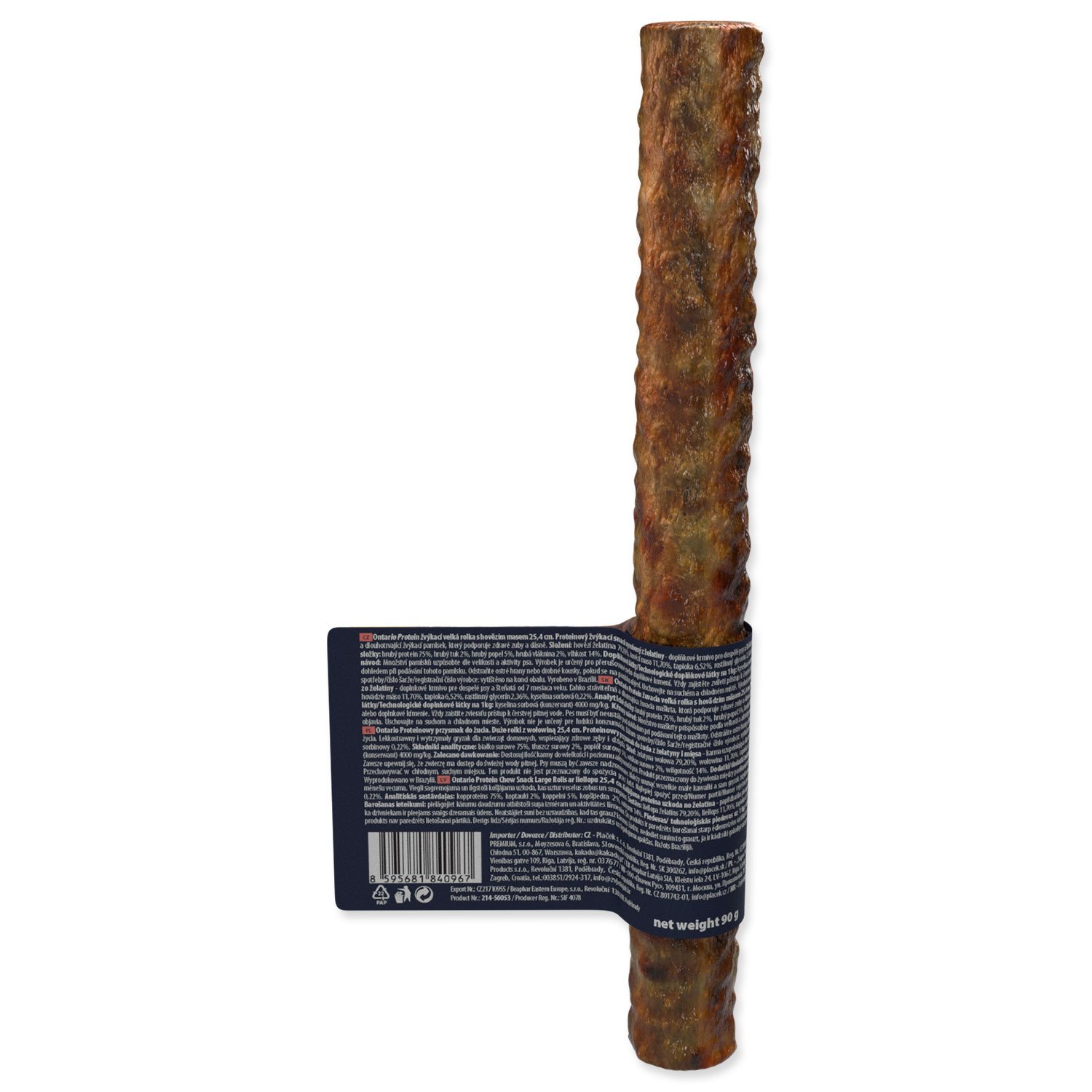 Pochoutka Ontario Protein hovězí, žvýkací rolka velká 25,4cm-KS