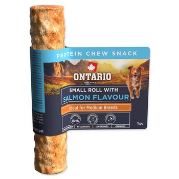 Pochoutka Ontario Protein příchuť losos, žvýkací rolka malá 1ks 12,7cm-KS