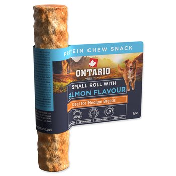Pochoutka Ontario Protein příchuť losos, žvýkací rolka malá 1ks 12,7cm-KS