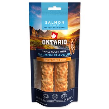 Pochoutka Ontario Protein příchuť losos,žvýkací rolka malá 2ks 12,7cm-KS