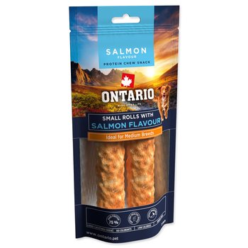 Pochoutka Ontario Protein příchuť losos,žvýkací rolka malá 2ks 12,7cm-KS