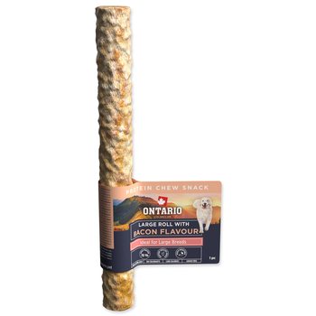 Pochoutka Ontario Protein příchuť slanina, žvýkací rolka velká 1ks 25,4cm-KS