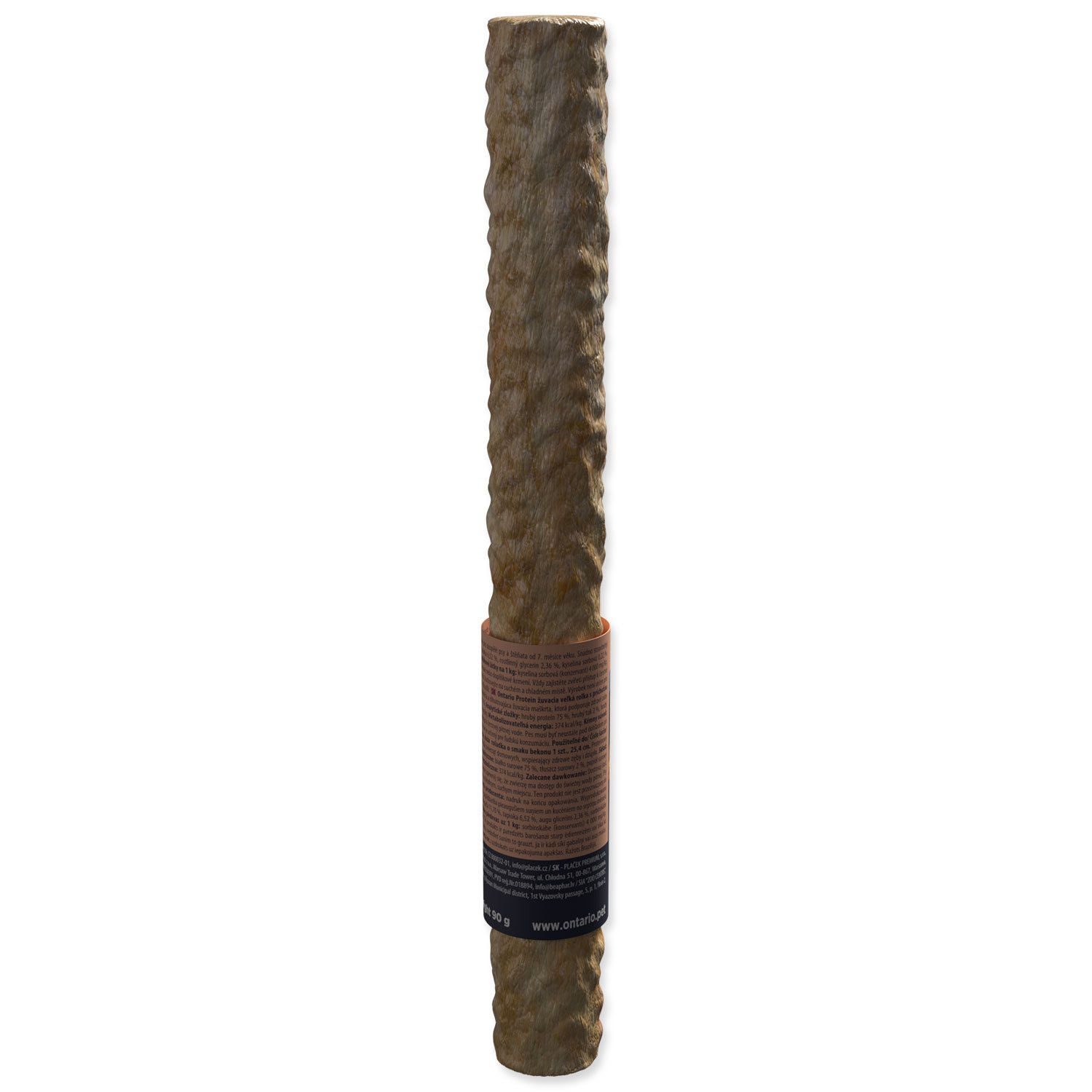 Pochoutka Ontario Protein příchuť slanina, žvýkací rolka velká 1ks 25,4cm-KS