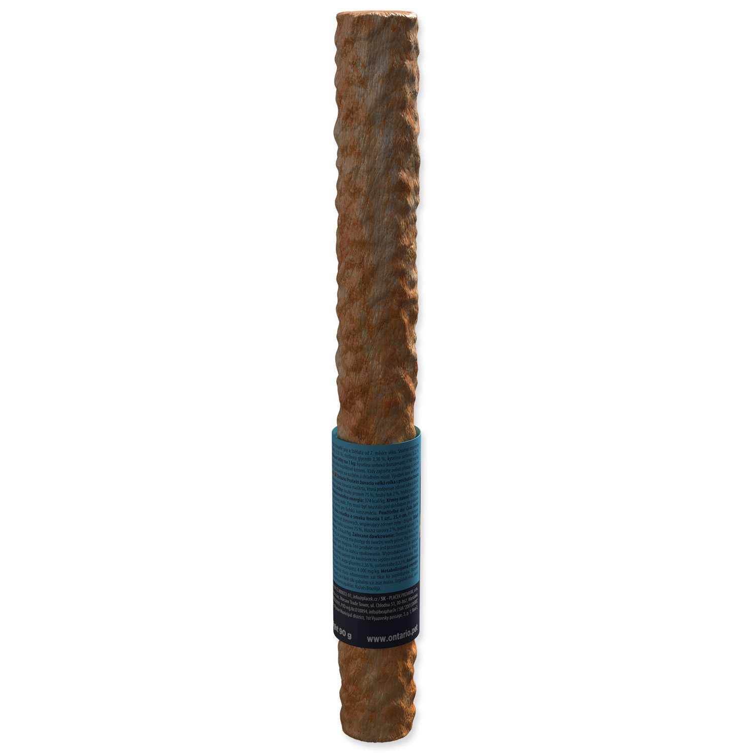 Pochoutka Ontario Protein příchuť losos, žvýkací rolka velká 1ks 25,4cm-KS