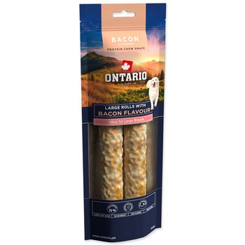 Pochoutka Ontario Protein příchuť slanina, žvýkací rolka velká 2ks 25,4cm-KS