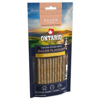Pochoutka Ontario Protein příchuť slanina, žvýkací točená tyčinka 10ks 12,7 cm-KS