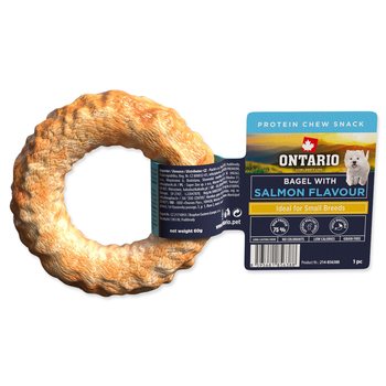 Pochoutka Ontario Protein příchuť losos, žvýkací bagel 1ks 8,9cm-KS