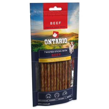 Pochoutka Ontario Protein žvýkací točené tyčinky s hovězím 10ks 12,7cm-KS