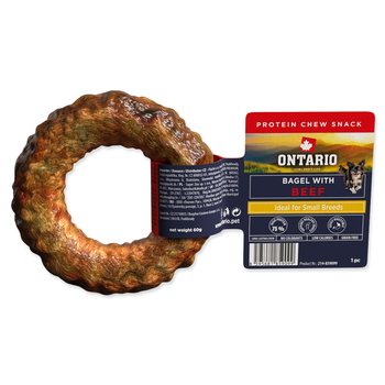 Pochoutka Ontario Protein žvýkací bagel s hovězím 1ks 8,9cm-KS