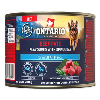 Konzerva Ontario Adult hovězí pate s příchutí spirulíny 200g-KS