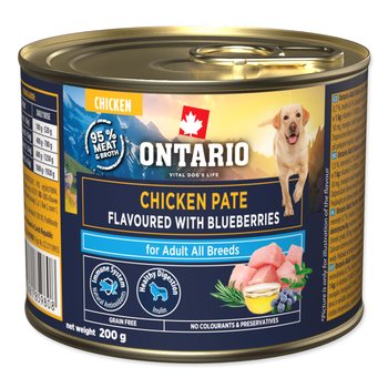 Konzerva Ontario Adult kuřecí pate s příchutí borůvek 200g-KS