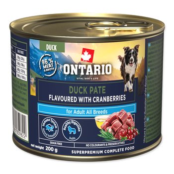 Konzerva Ontario Adult kachní pate s příchutí brusinek 200g-KS