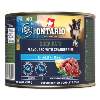 Konzerva Ontario Adult kachní pate s příchutí brusinek 200g-KS