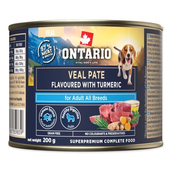 Konzerva Ontario Adult telecí pate s příchutí kurkumy 200g-KS