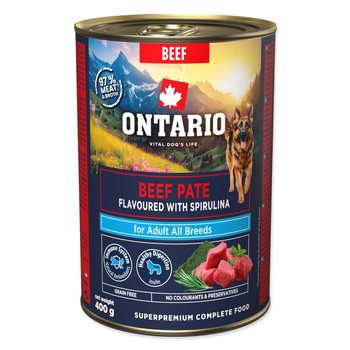 Konzerva Ontario Adult hovězí pate s příchutí spiruliny 400g-KS