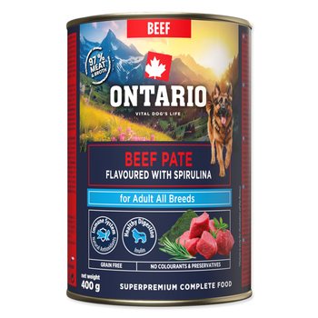 Konzerva Ontario Adult hovězí pate s příchutí spiruliny 400g-KS