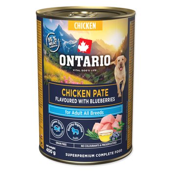 Konzerva Ontario Adult kuřecí pate s příchutí borůvek 400g-KS