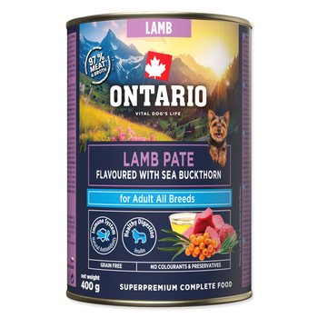 Konzerva Ontario Adult jehněčí pate s příchutí rakytníku 400g-KS