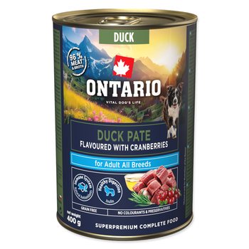 Konzerva Ontario Adult kachní pate s příchutí brusinek 400g-KS