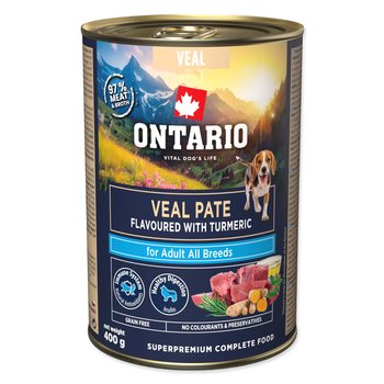 Konzerva Ontario Adult telecí pate s příchutí kurkumy 400g-KS