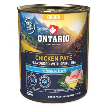 Konzerva Ontario Puppy kuřecí pate s příchutí spiruliny 800g-KS
