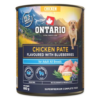 Konzerva Ontario Adult kuřecí pate s příchutí borůvek 800g-KS