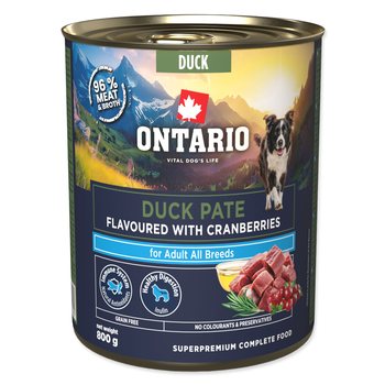 Konzerva Ontario Adult kachní pate s příchutí brusinek 800g-KS