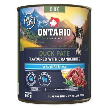 Konzerva Ontario Adult kachní pate s příchutí brusinek 800g-KS