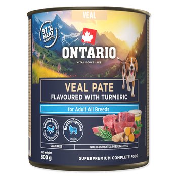 Konzerva Ontario Adult telecí pate s příchutí kurkumy 800g-KS