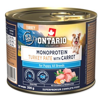 Konzerva Ontario Puppy monoprotein krůtí pate s mrkví 200g-KS
