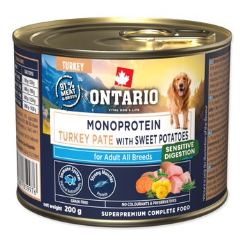 Konzerva Ontario Adult monoprotein krůtí pate s batáty 200g-KS