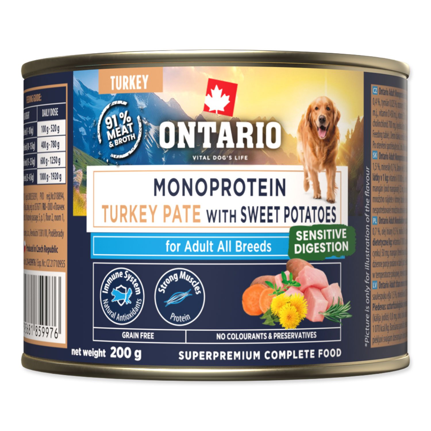 Konzerva Ontario Adult monoprotein krůtí pate s batáty 200g-KS
