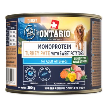 Konzerva Ontario Adult monoprotein krůtí pate s batáty 200g-KS