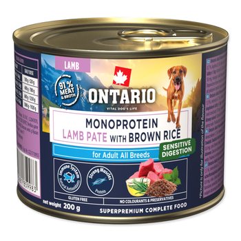 Konzerva Ontario Adult monoprotein jehněčí pate s hnědou rýží 200g-KS