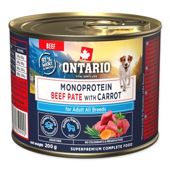 Konzerva Ontario Adult monoprotein hovězí pate s mrkví 200g-KS