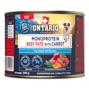 Konzerva Ontario Adult monoprotein hovězí pate s mrkví 200g-KS