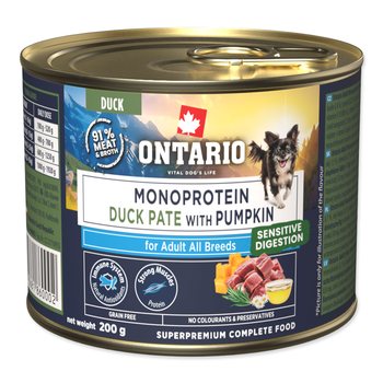 Konzerva Ontario Adult monoprotein kachní pate s dýní 200g-KS