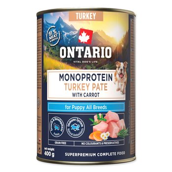 Konzerva Ontario Puppy monoprotein krůtí pate s mrkví 400g-KS