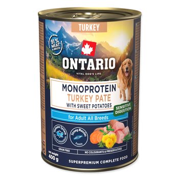 Konzerva Ontario Adult monoprotein krůtí pate s batáty 400g-KS