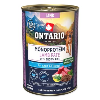 Konzerva Ontario Adult monoprotein jehněčí pate s hnědou rýží 400g-KS