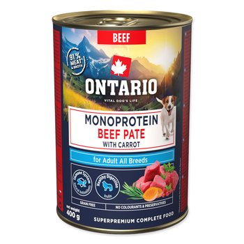 Konzerva Ontario Adult monoprotein hovězí pate s mrkví 400g-KS
