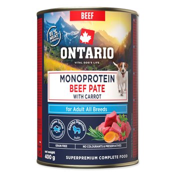 Konzerva Ontario Adult monoprotein hovězí pate s mrkví 400g-KS